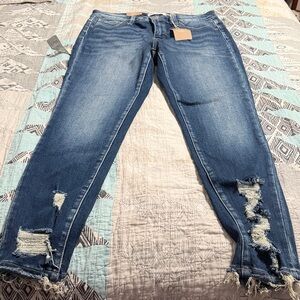 BKE Women's Distressed Denim Skinny Jeans
